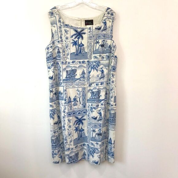 melissa harper Dresses & Skirts - Vintage Melissa Harper Dress Size 14 Blue/ White